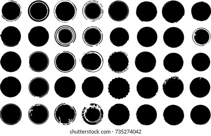 Grunge post Stamps Collection, Circles. Banners, Insignias , Logos, Icons, Labels and Badges Set . vector distress textures.blank shapes.