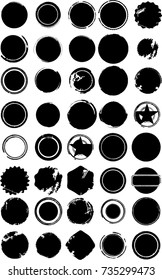 Grunge post Stamps Collection, Circles. Banners, Insignias , Logos, Icons, Labels and Badges Set . vector distress textures.blank shapes.