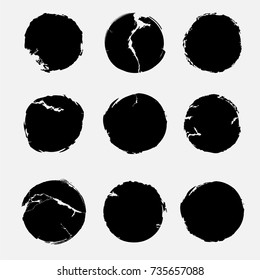 Grunge post Stamps Collection, Circles. Banners, Insignias , Logos, Icons, Labels and Badges Set . vector distress textures.blank shapes.