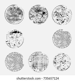 Grunge post Stamps Collection, Circles. Banners, Insignias , Logos, Icons, Labels and Badges Set . vector distress textures.blank shapes.