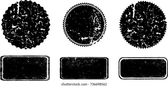 Grunge post Stamps Collection, Circles. Banners, Insignias , Logos, Icons, Labels and Badges Set . vector distress textures.blank shapes.