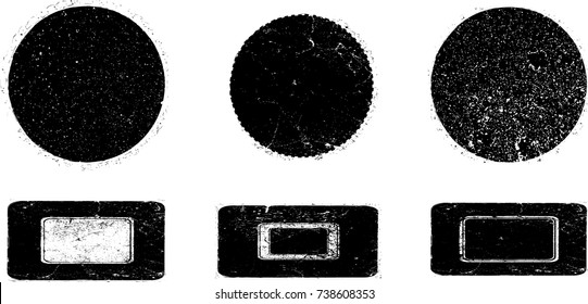 Grunge post Stamps Collection, Circles. Banners, Insignias , Logos, Icons, Labels and Badges Set . vector distress textures.blank shapes.