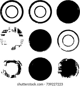 Grunge post Stamps Collection, Circles. Banners, Insignias , Logos, Icons, Labels and Badges Set . vector distress textures.blank shapes.