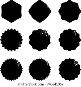 Grunge post Stamps Collection, Circles. Banners, Insignias , Logos, Icons, Labels and Badges Set . vector distress textures.blank shapes.