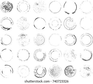 Grunge post Stamps Collection, Circles. Banners, Insignias , Logos, Icons, Labels and Badges Set . vector distress textures.blank shapes.