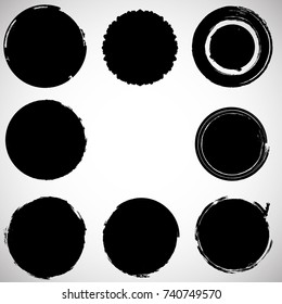 Grunge post Stamps Collection, Circles. Banners, Insignias , Logos, Icons, Labels and Badges Set . vector distress textures.blank shapes.