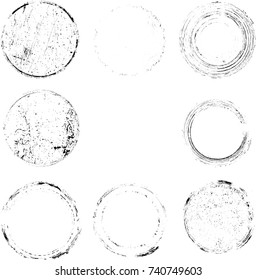 Grunge post Stamps Collection, Circles. Banners, Insignias , Logos, Icons, Labels and Badges Set . vector distress textures.blank shapes.