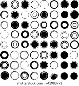 Grunge post Stamps Collection, Circles. Banners, Insignias , Logos, Icons, Labels and Badges Set . vector distress textures.blank shapes.
