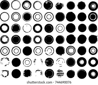 Grunge post Stamps Collection, Circles. Banners, Insignias , Logos, Icons, Labels and Badges Set . vector distress textures.blank shapes.