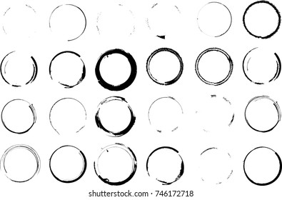 Grunge post Stamps Collection, Circles. Banners, Insignias , Logos, Icons, Labels and Badges Set . vector distress textures.blank shapes.