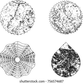 Grunge post Stamps Collection, Circles. Banners, Insignias , Logos, Icons, Labels and Badges Set . vector distress textures.blank shapes.
