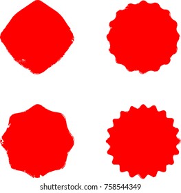 Grunge post Stamps Collection, Circles. Banners, Insignias , Logos, Icons, Labels and Badges Set . vector distress textures.blank shapes.
