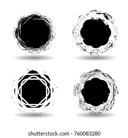 Grunge post Stamps Collection, Circles. Banners, Insignias , Logos, Icons, Labels and Badges Set . vector distress textures.blank shapes.