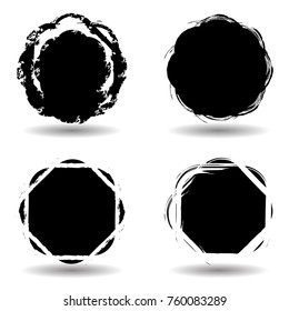 Grunge post Stamps Collection, Circles. Banners, Insignias , Logos, Icons, Labels and Badges Set . vector distress textures.blank shapes.