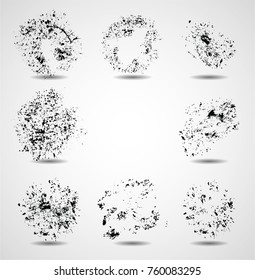 Grunge post Stamps Collection, Circles. Banners, Insignias , Logos, Icons, Labels and Badges Set . vector distress textures.blank shapes.
