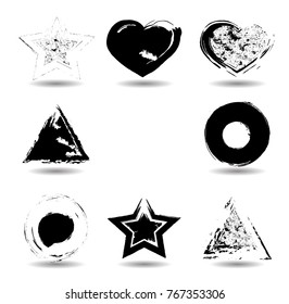 Grunge post Stamps Collection, Circles. Banners, Insignias , Logos, Icons, Labels and Badges Set . vector distress textures.blank shapes.