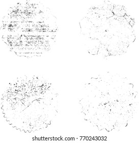 Grunge post Stamps Collection, Circles. Banners, Insignias , Logos, Icons, Labels and Badges Set . vector distress textures.blank shapes.