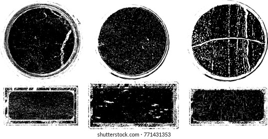 Grunge post Stamps Collection, Circles. Banners, Insignias , Logos, Icons, Labels and Badges Set . vector distress textures.blank shapes.
