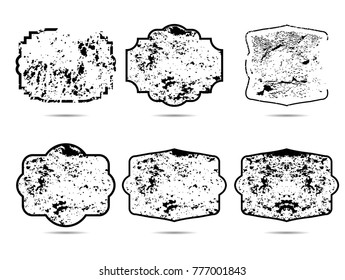Grunge post Stamps Collection, Circles. Banners, Insignias , Logos, Icons, Labels and Badges Set . vector distress textures.blank shapes.