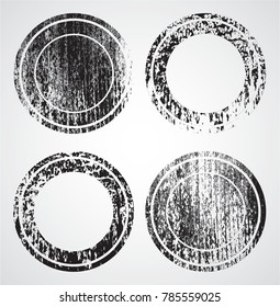Grunge post Stamps Collection, Circles. Banners, Insignias , Logos, Icons, Labels and Badges Set . vector distress textures.blank shapes.