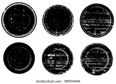 Grunge post Stamps Collection, Circles. Banners, Insignias , Logos, Icons, Labels and Badges Set . vector distress textures.blank shapes.