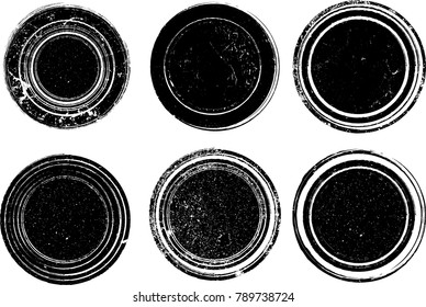 Grunge post Stamps Collection, Circles. Banners, Insignias , Logos, Icons, Labels and Badges Set . vector distress textures.blank shapes.