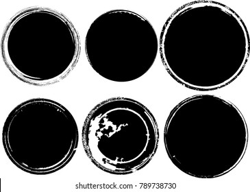 Grunge post Stamps Collection, Circles. Banners, Insignias , Logos, Icons, Labels and Badges Set . vector distress textures.blank shapes.