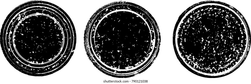Grunge post Stamps Collection, Circles. Banners, Insignias , Logos, Icons, Labels and Badges Set . vector distress textures.blank shapes.