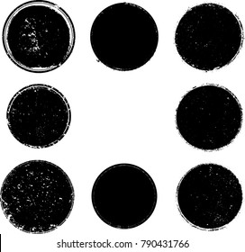 Grunge post Stamps Collection, Circles. Banners, Insignias , Logos, Icons, Labels and Badges Set . vector distress textures.blank shapes.