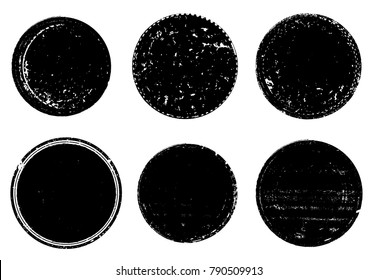 Grunge post Stamps Collection, Circles. Banners, Insignias , Logos, Icons, Labels and Badges Set . vector distress textures.blank shapes.