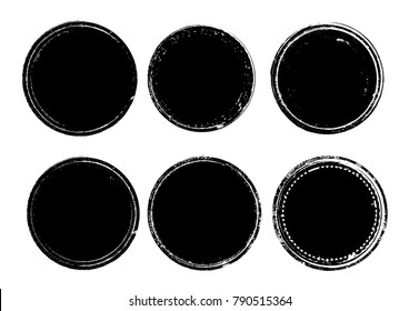 Grunge post Stamps Collection, Circles. Banners, Insignias , Logos, Icons, Labels and Badges Set . vector distress textures.blank shapes.