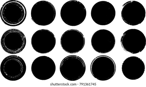 Grunge post Stamps Collection, Circles. Banners, Insignias , Logos, Icons, Labels and Badges Set . vector distress textures.blank shapes.