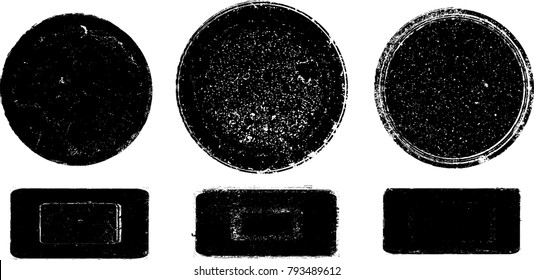 Grunge post Stamps Collection, Circles. Banners, Insignias , Logos, Icons, Labels and Badges Set . vector distress textures.blank shapes.