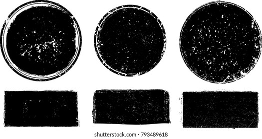 Grunge post Stamps Collection, Circles. Banners, Insignias , Logos, Icons, Labels and Badges Set . vector distress textures.blank shapes.