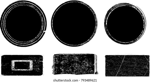 Grunge post Stamps Collection, Circles. Banners, Insignias , Logos, Icons, Labels and Badges Set . vector distress textures.blank shapes.