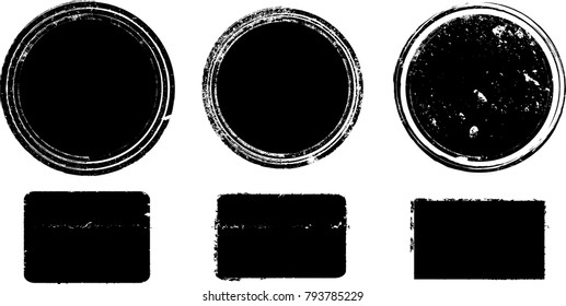 Grunge post Stamps Collection, Circles. Banners, Insignias , Logos, Icons, Labels and Badges Set . vector distress textures.blank shapes.