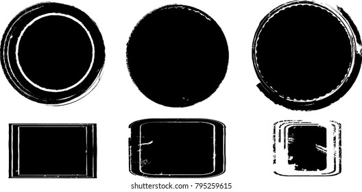 Grunge post Stamps Collection, Circles. Banners, Insignias , Logos, Icons, Labels and Badges Set . vector distress textures.blank shapes.