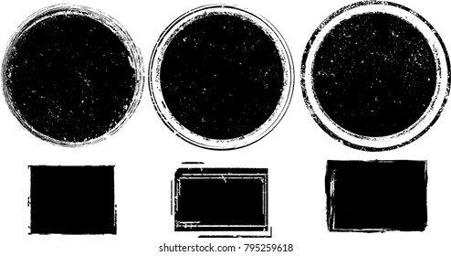 Grunge post Stamps Collection, Circles. Banners, Insignias , Logos, Icons, Labels and Badges Set . vector distress textures.blank shapes.