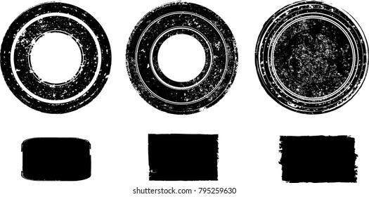 Grunge post Stamps Collection, Circles. Banners, Insignias , Logos, Icons, Labels and Badges Set . vector distress textures.blank shapes.