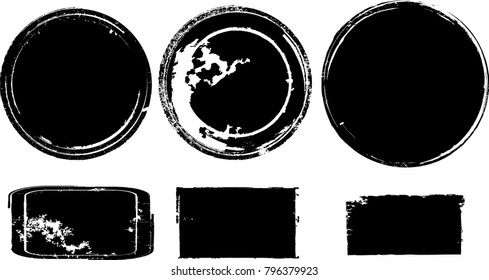 Grunge post Stamps Collection, Circles. Banners, Insignias , Logos, Icons, Labels and Badges Set . vector distress textures.blank shapes.