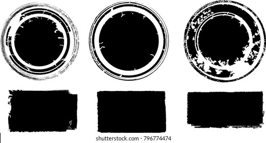 Grunge post Stamps Collection, Circles. Banners, Insignias , Logos, Icons, Labels and Badges Set . vector distress textures.blank shapes.