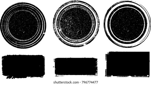 Grunge post Stamps Collection, Circles. Banners, Insignias , Logos, Icons, Labels and Badges Set . vector distress textures.blank shapes.