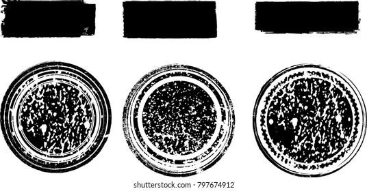 Grunge post Stamps Collection, Circles. Banners, Insignias , Logos, Icons, Labels and Badges Set . vector distress textures.blank shapes.