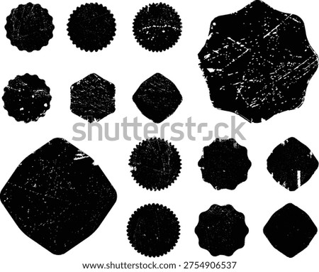 Grunge post Stamps Collection, Circles. Banners, Insignias , Logos, Icons, Labels and Badges Set . vector distress textures.blank shapes.
