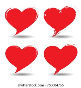 Grunge post Stamps Collection, heart. Banners, Insignias , Logos, Icons, Labels and Badges Set . vector distress textures.blank shapes.