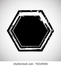 Grunge post Stamps Collection, hexagon. Banners, Insignias , Logos, Icons, Labels and Badges Set . vector distress textures.blank shapes.