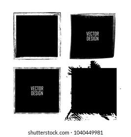 Grunge post Stamps Collection, rectangles, squares. Banners, Insignias , Logos, Icons, Labels and Badges Set . vector distress textures.blank shapes.