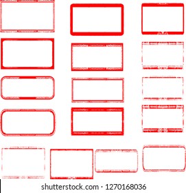 Grunge post Stamps Collection, rectángulos. Banners, Insignias , Logotipos, Iconos, Etiquetas y Badges Set . texturas de distrés vectorial.formas en blanco.fotogramas retro.