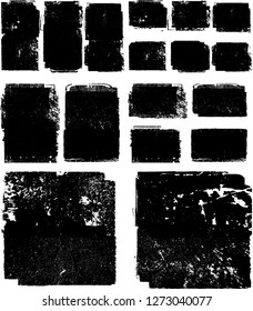 Grunge post Stamps Collection, rectángulos
 ... Banners, Insignias , Logotipos, Iconos, Etiquetas y Badges Set . texturas de distrés vectorial.formas en blanco.