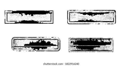 Grunge post Stamps Collection, rectangles. Banners, Insignias , Logos, Icons, Labels and Badges Set . vector distress textures.blank shapes.retro frames.